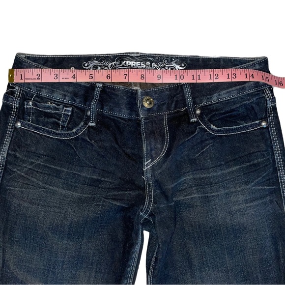 Express Ultra Skinny Low Rise Jeans Sz 2 Short - Picture 8 of 8